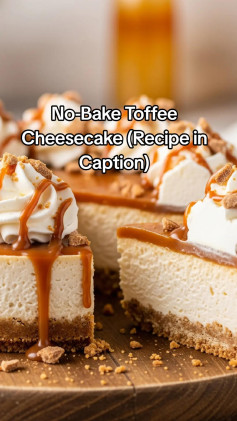 No-Bake Toffee Cheesecake