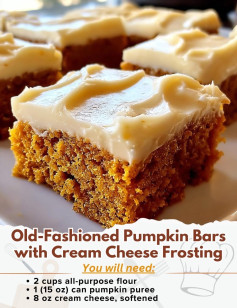 Old-Fashioned Pumpkin Bars with Cream Cheese Frosting