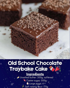 Old School Chocolate Traybake Cake