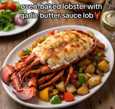 oven-baked lobster with garlic butter sauce lob🦞