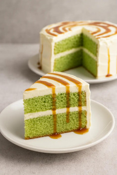 Pandan Gula Melaka Cake with Cream Frosting