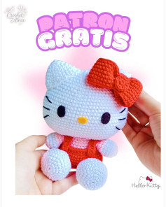 Patrón de amigurumi de Hello Kitty gratis para principiantes