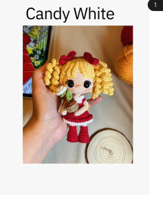 Patrón de Amigurumi de Muñeca Candy Blanca