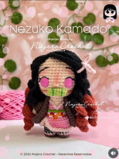 Patrón de Amigurumi de Nezuko Kamado de Demon Slayer