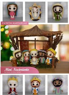 Patrón de Amigurumi: Mini Nacimiento Navideño en Crochet