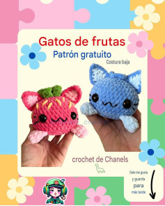 Patrón de amigurumi para gatos de frutas adorables