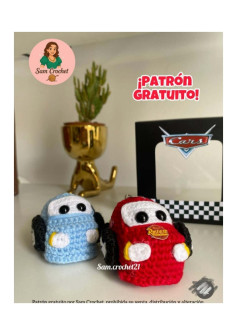 Patrón de coche amigurumi inspirado en Cars, descarga gratuita