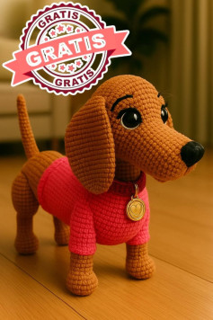 Patrón de crochet de perro salchicha adorable y gratis