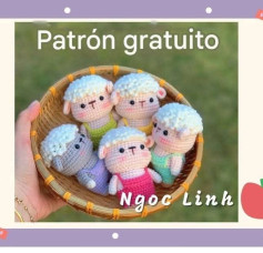 Patrón de muñecos ovejitas adorables a crochet