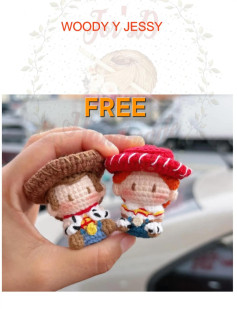 Patrón gratuito de amigurumi: Woody y Jessy en miniatura