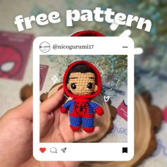 Patrón gratuito de muñeco de superhéroe para tejer a crochet