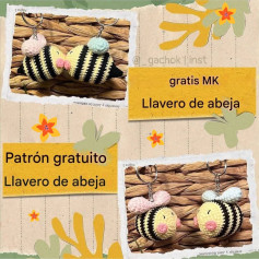Patrón gratuito para hacer llavero de abeja a crochet