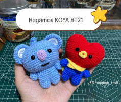 Patrones de crochet para KOYA y TATA de BT21