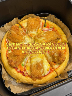 🥪PIZZA GÀ RÁN GIÒN TỪ BÁNH BAO BẰNG NỒI CHIÊN KHÔNG DẦU 🍕