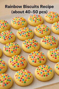 Rainbow Biscuits Recipe (Biskut Pelangi)
