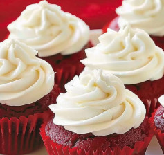 Red Velvet Cupcakes with Cream Cheese Frosting.