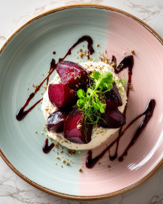 Roasted Beetroot with Velvety Vegan Cashew Cheese