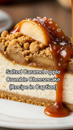 Salted Caramel Apple Crumble Cheesecake