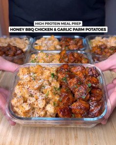 Savory Honey BBQ Chicken with Garlic Parmesan Potatoes