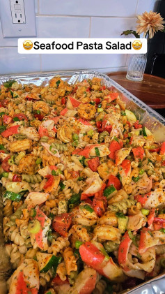 Seafood Pasta Salad 🥗 Hello September!!!