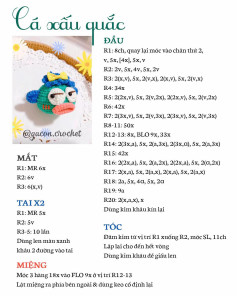 Series share chart móc len #15 cá xấu quắc, ếch xấu xí, hoa mặt hề