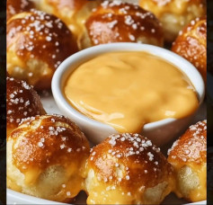 Soft Pretzel Bites with Cheese Dip