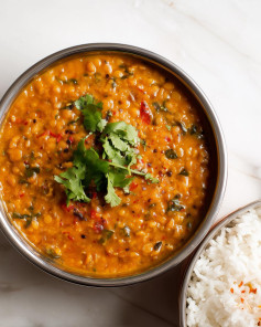 Spicy Comfort: Vegan Red Lentil Masoor Dal Delight