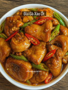 Gà xào cay với ớt xanh