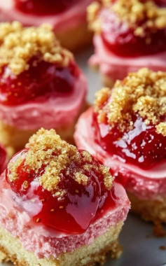 Strawberry Crunch Cheesecake Bites