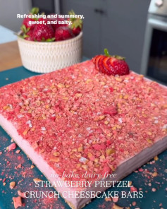 Strawberry Pretzel Delight: No-Bake Cheesecake Bars
