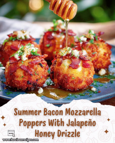 Summer Bacon Mozzarella Poppers With Jalapeño Honey Drizzle