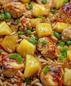 Sweet & Savory Pineapple Chicken Rice Skillet with Ginger Soy Glaze