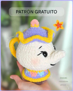 Tetera de crochet gratuita con diseño encantador