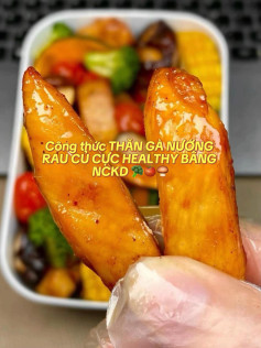 THĂN GÀ NƯỚNG RAU CỦ CỰC HEALTHY BẰNG NỒI CHIÊN KHÔNG DẦU 🥦🍅🍄‍🟫