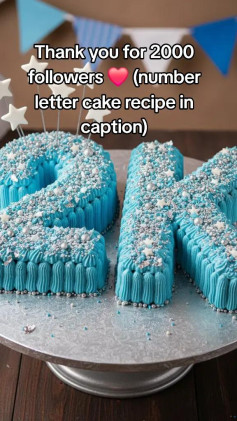 Blue Buttercream Number Cake