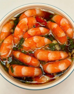 Tôm Hấp Ngâm Nước Tương Thơm Lừng Vị Tỏi Ớt