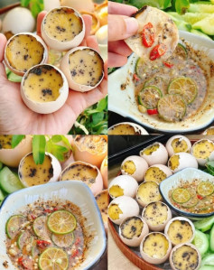 Trứng Gà Nướng Thơm Lừng Chấm Muối Chua Cay