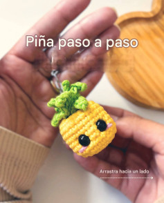 Tutorial de amigurumi: llavero de piña paso a paso