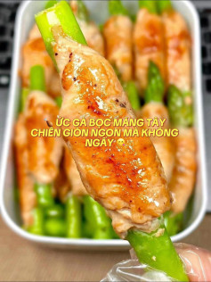 🍗 ỨC GÀ BỌC MĂNG TÂY CHIÊN GIÒN NGON MÀ KHÔNG NGẤY 😋