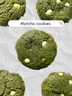 White chocolate matcha cookies