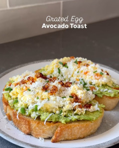 Zesty Avocado Toast with Grated Egg Delight