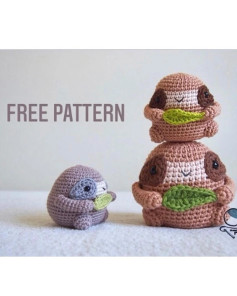 Adorable Crochet Sloth Family Free Pattern Download