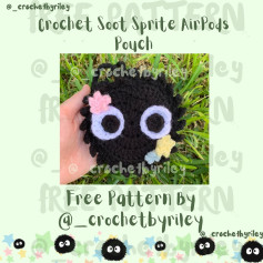 Adorable Crochet Soot Sprite AirPods Pouch Pattern