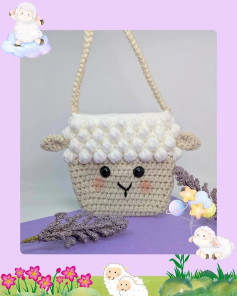 Adorable Sheep Crochet Bag with Popcorn Stitch