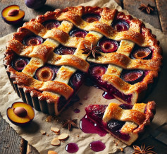 Almond Crust Plum Pie with Star Anise Spice