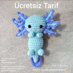 Axolotl Amigurumi Ücretsiz Örgü Deseni