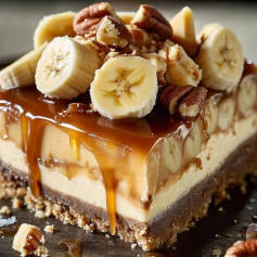 Banana Bliss Caramel Peanut Butter Cheesecake