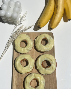 Banana Bliss Protein Donuts with Creamy Custard Glaze