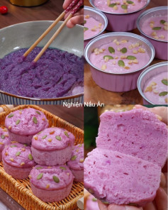 Bánh Khoai Tím Mềm Mịn, Ngọt Thanh, Thơm Ngậy Hạt Bí