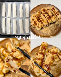 Bánh Nếp Nướng Giòn Ngọt Vị Đường Nâu